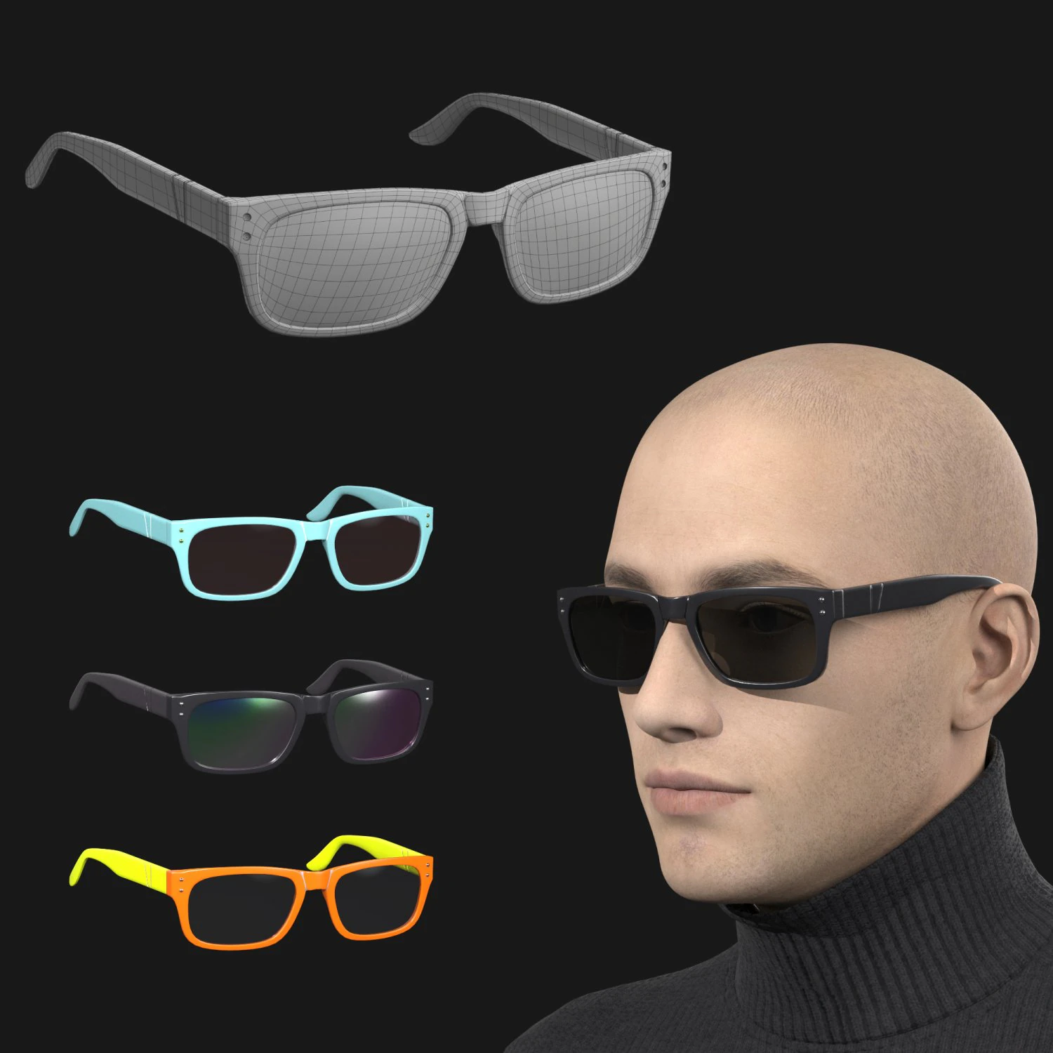 Sunglasses Accessories 3D Model .c4d .max .obj .3ds .fbx .stl .blend 