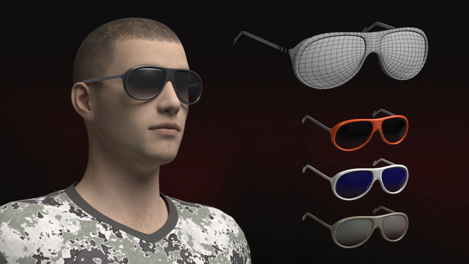 Sunglasses Accessories 3D Model .c4d .max .obj .3ds .fbx .stl .blend 