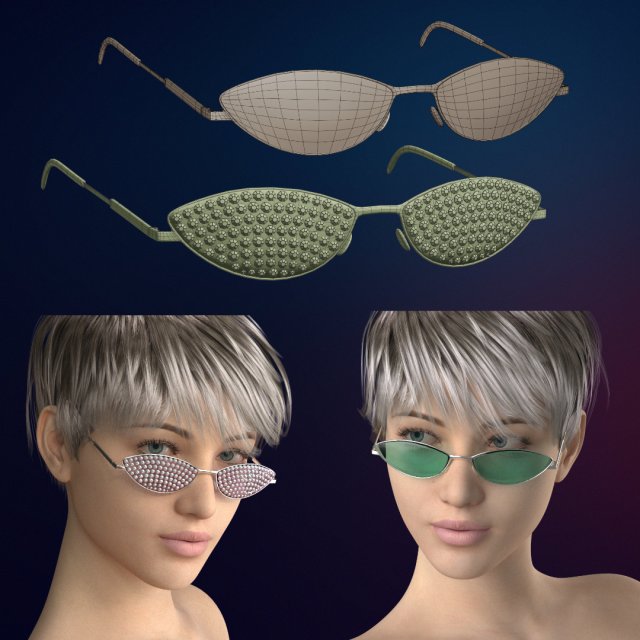 Sunglasses Straz Accessories 3D Model .c4d .max .obj .3ds .fbx .stl .blend 