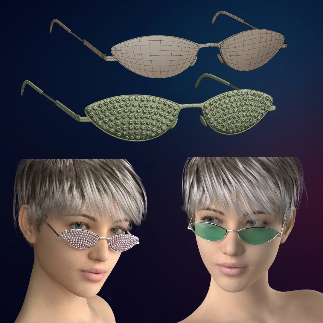 Sunglasses Straz Accessories 3D Model .c4d .max .obj .3ds .fbx .stl .blend