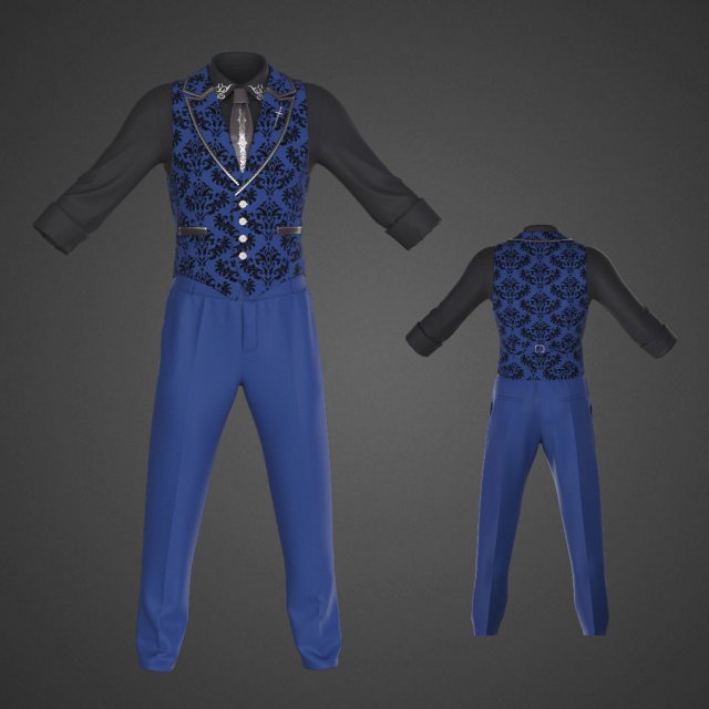 clothing high-poly Man Classic Costume 3D 模型 .c4d .max .obj .3ds .fbx .stl .blend 