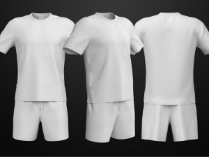 Clothing high-poly Set T-shirt Pants 3D 模型