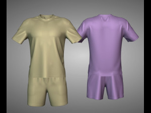 Clothing high-poly Set T-shirt Pants 3D 模型