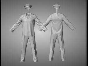 Clothing high-poly Soviet Sailor Summer Uniform 3D Модель