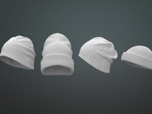 Set Clothing high-poly Knit Hats 3D 模型