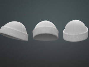 Set Clothing high-poly Knit Hats Modelo 3D