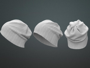 Set Clothing high-poly Knit Hats Modelo 3D