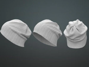 Set Clothing high-poly Knit Hats 3D Model