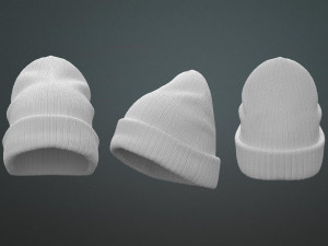 Set Clothing high-poly Knit Hats Modelo 3D