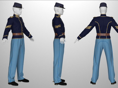 Clothing high-poly Federal cavalry uniform 3D 模型