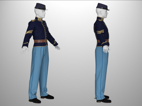 Clothing high-poly Federal cavalry uniform 3D 模型