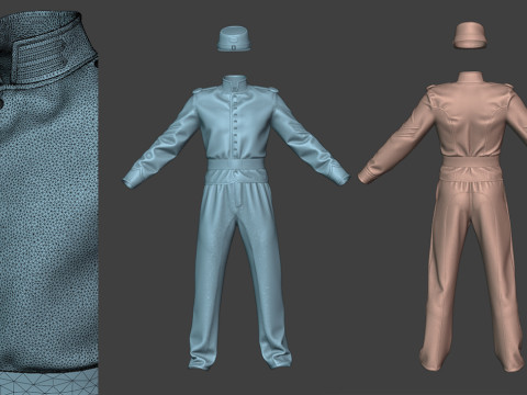 Clothing high-poly Federal cavalry uniform 3D 模型