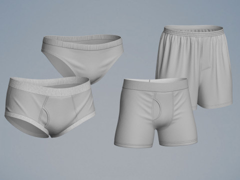 S Set Clothing high-poly Mans Underwear 3D 模型