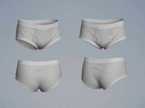 S Set Clothing high-poly Mans Underwear 3D Model