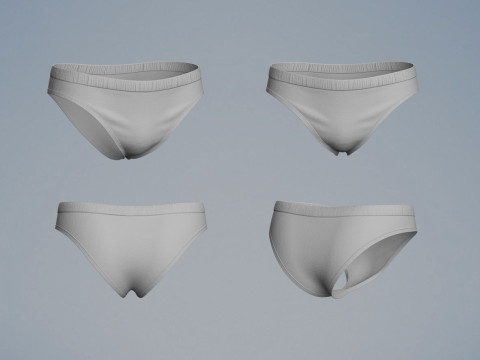 S Set Clothing high-poly Mans Underwear 3D Model