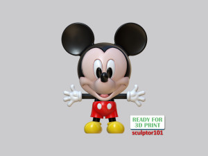 Bandai Mickey Mouse capsule version - symmery pose 3D print model 3D Print Model