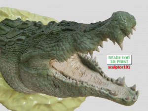  Crocodile Leaping Out Of The Water 3D Print Model