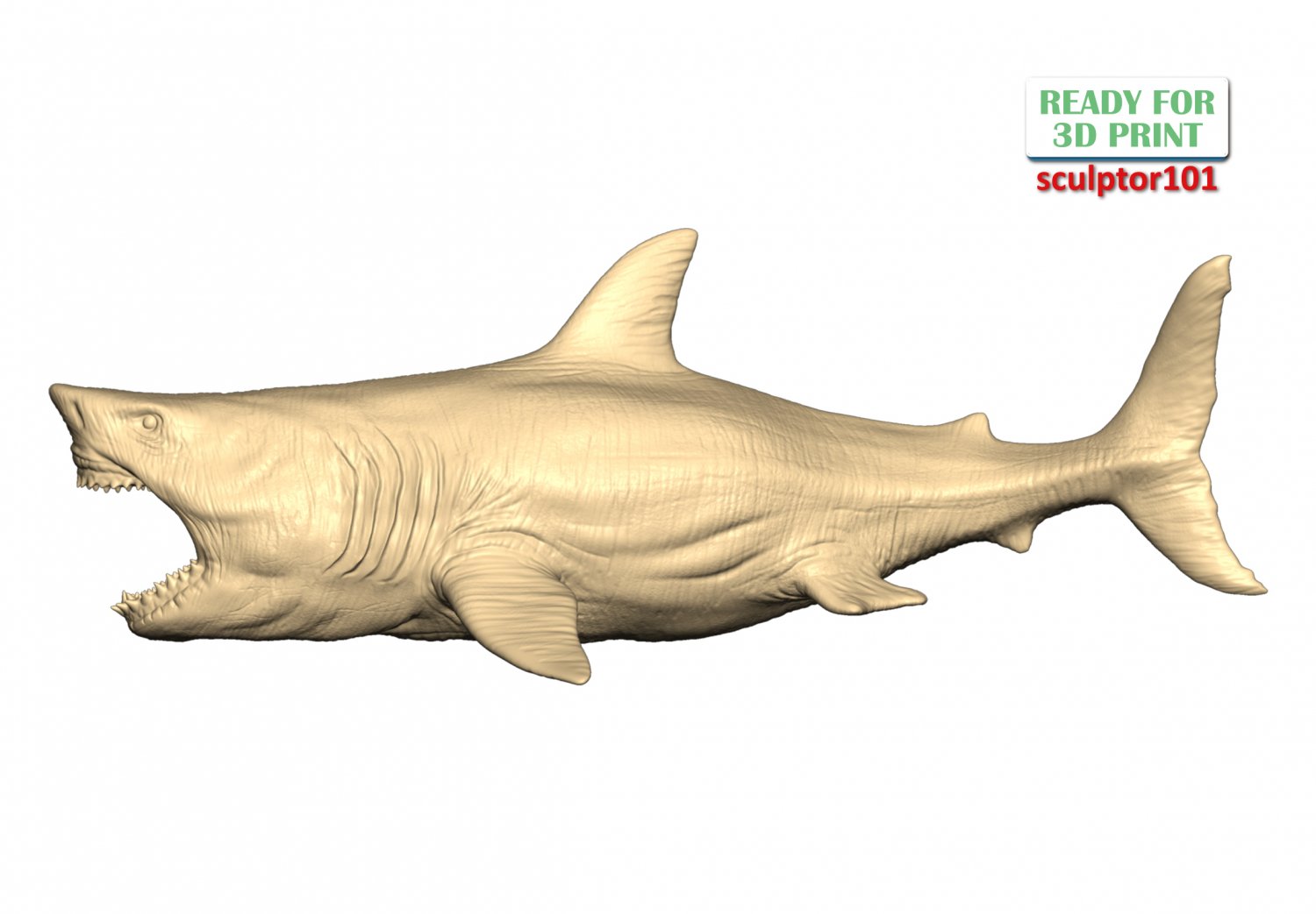 Ancient Ocean Creature Megalodon 3D Sculpting 3D Принт Модель In.