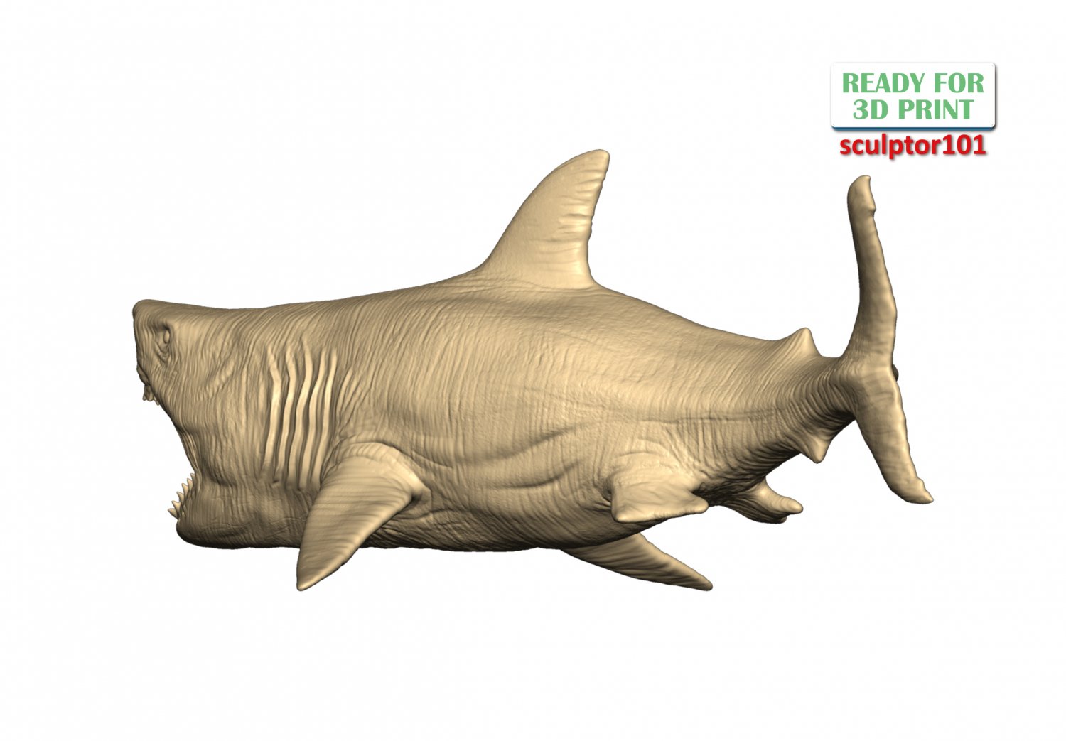 Ancient Ocean Creature Megalodon 3D Sculpting 3D Принт Модель In.