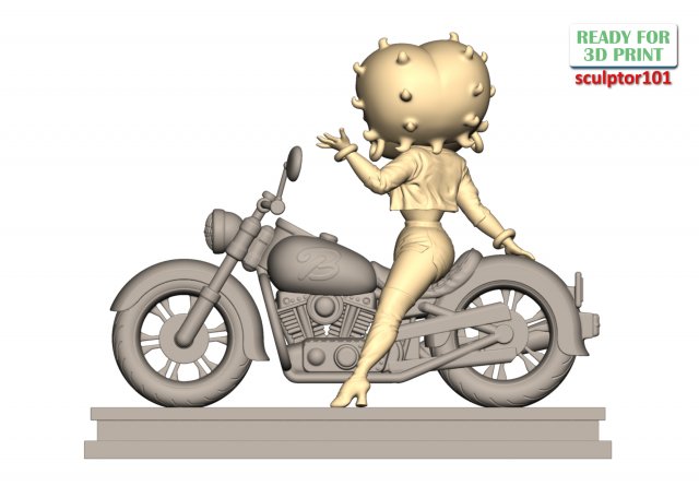 3D file Betty Boop the Biker - fan art printable model 🎨・Design to  download and 3D print・Cults