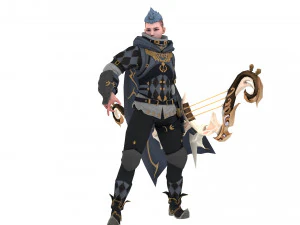 3D Archer Rigged Hair 3D Model
