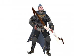 3D Archer Rigged Hair 3D Model