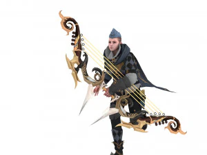 3D Archer Rigged Hair 3D Model