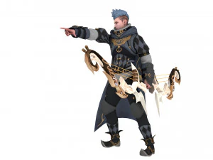 3D Archer Rigged Hair 3D Model