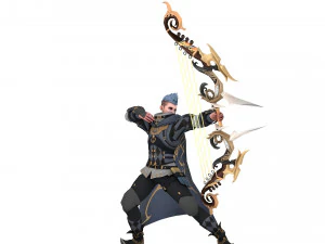 3D Archer Rigged Hair 3D Model