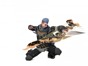 3D Archer Rigged Hair 3D Model
