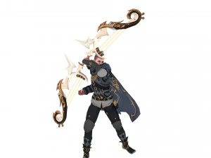 3D Archer Rigged Hair 3D Model