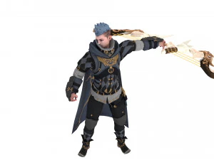 3D Archer Rigged Hair 3D Model