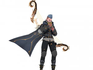 3D Archer Rigged Hair 3D Model