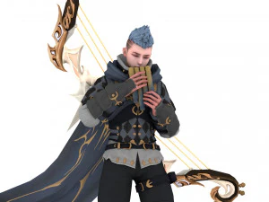 3D Archer Rigged Hair 3D Model