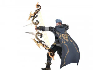3D Archer Rigged Hair 3D Model