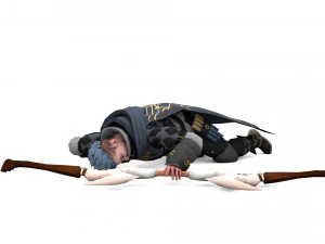 3D Archer Rigged Hair 3D Model