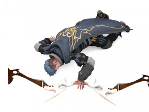 3D Archer Rigged Hair 3D Model