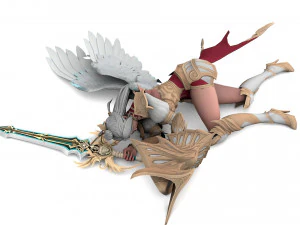 Evora Angel Female Character 3D Model