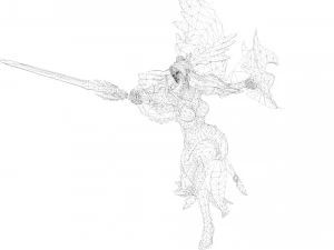 Evora Angel Female Character 3D Model