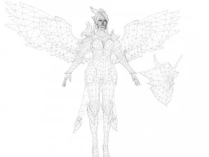 Evora Angel Female Character 3D Model