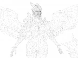 Evora Angel Female Character 3D Model