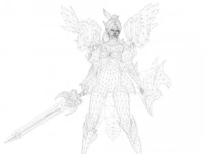 Evora Angel Female Character 3D Model