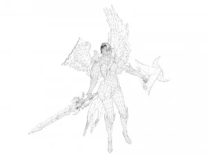Evora Angel Female Character 3D Model