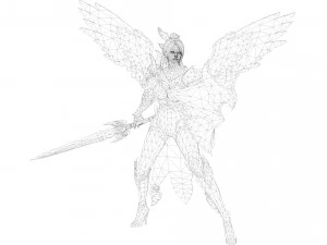 Evora Angel Female Character 3D Model