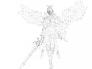 Evora Angel Female Character 3D Model