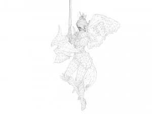 Evora Angel Female Character 3D Model