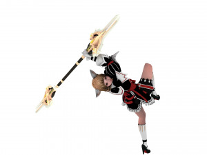Supery girl 3 rigged 3D Model