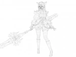 Supery girl 3 rigged 3D Model