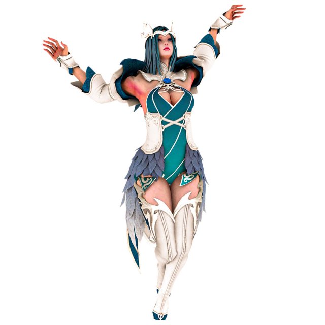CG Woman warrior beauty female character Low-poly Modello 3D .c4d .max .obj .3ds .fbx .stl .blend 