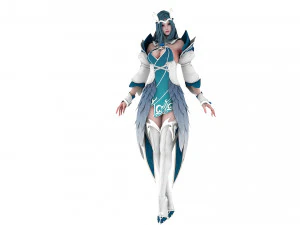 CG Woman warrior beauty female character Low-poly 3D Model